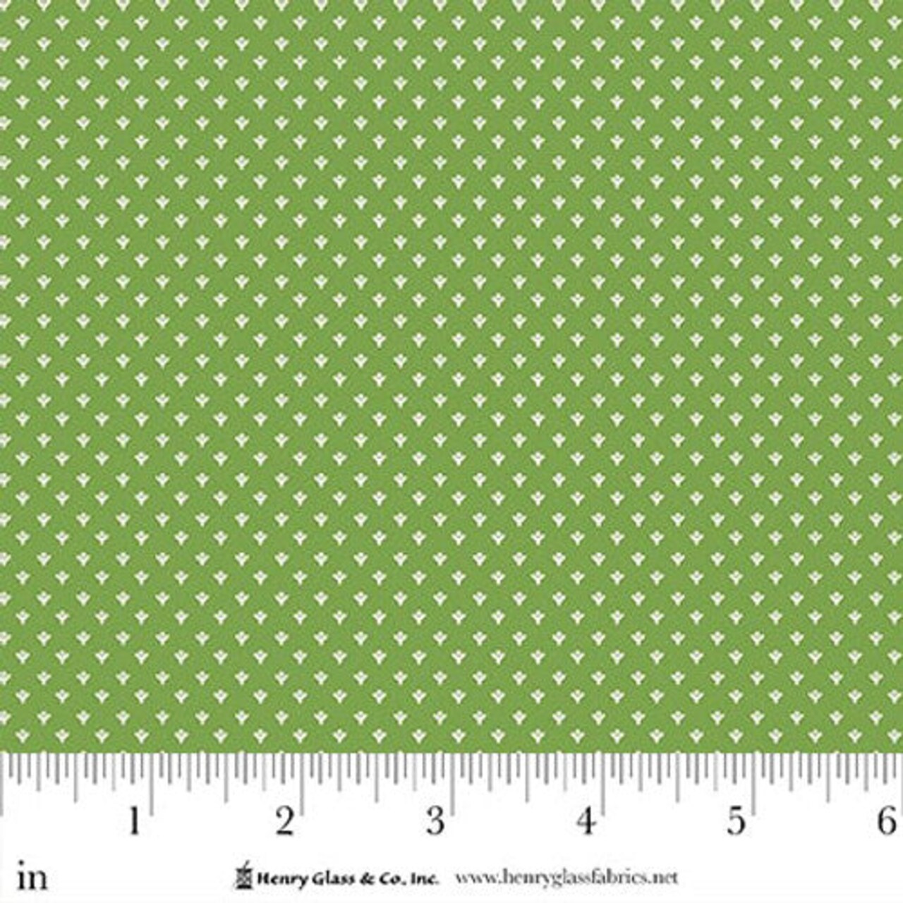 Fabric Henry Glass Green Geo Ditsy Santa's Coming to Town by the Quarter Yard 1978-66